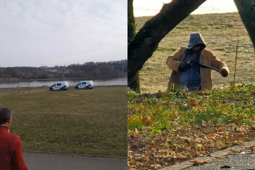 Policija ir vyras su šautuvu