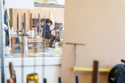 Kauno kolegijos baldų restauravimo dirbtuvės / R. Tenio nuotr.