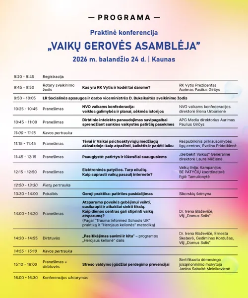 Konferencijos programa / Organizatorių nuotr.