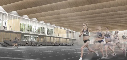 Lengvosios atletikos maniežas / Konkursinio darbo vizualizacija