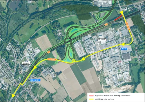 omleidingsroute toerit 5 nuth richting kerensheide