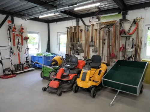 de werkschuur van binnen