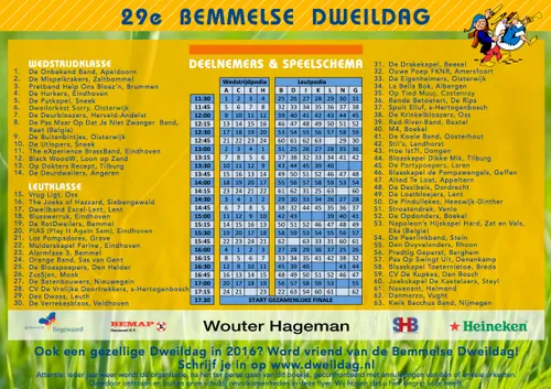 deelnemers en schema dweildag 20151