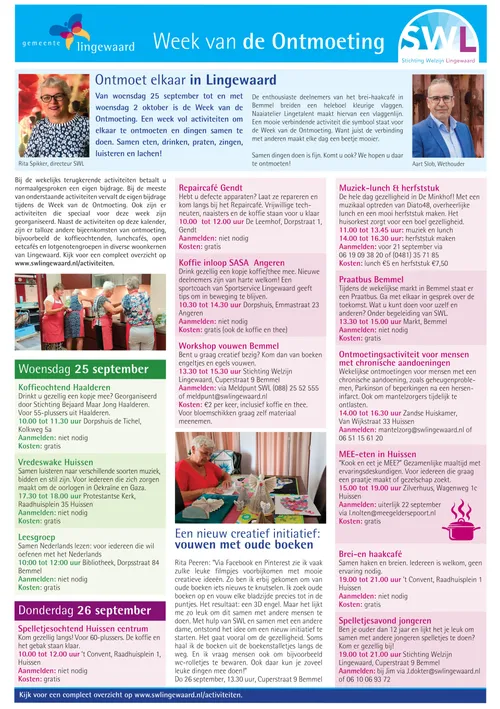 kalender week van de ontmoeting 25 en 26 september