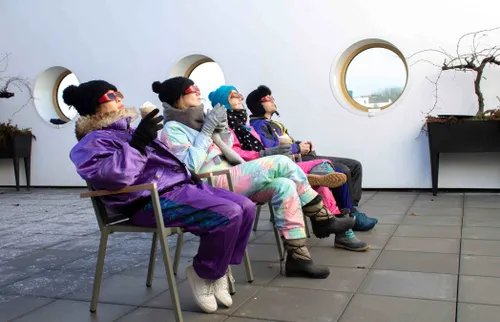 openluchtfilms op het dak winter