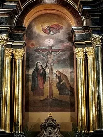 Mural_nazarenas.Wikipedia.org.Mural original del Señor de los Milagros ubicado en el Santuario de Las Nazarenas.