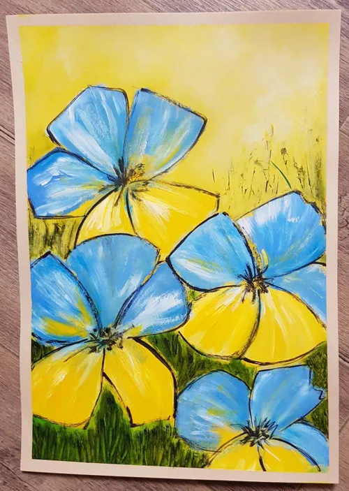 Gerrie Peeters. bloemen; acryl (1)