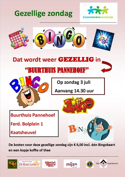 gezellige zondag buurthuis pannehoef bingo 03 07 2022