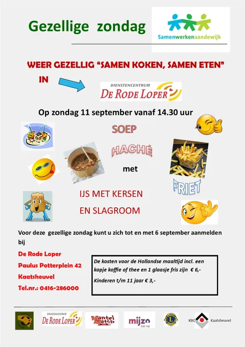 gezellige zondag hollandse maaltijd rode loper 24 8 2022
