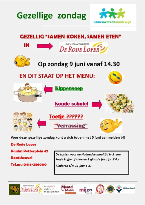 gezellige zondag hollandse maaltijd rode loper 9 6 2024