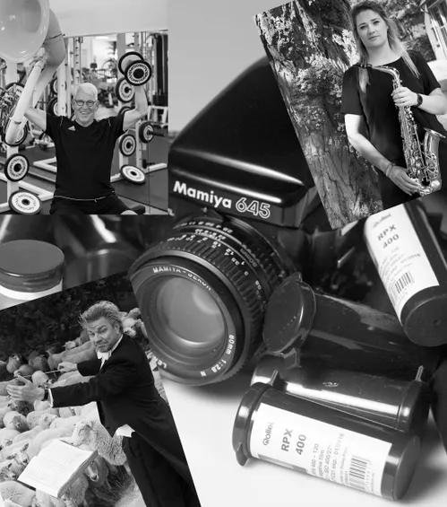 montagefoto muzikant en dorp 11