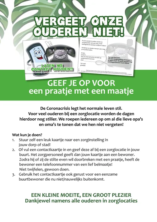 poster praatje met een belmaatje