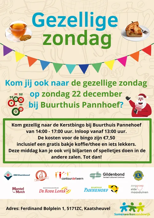 gezellige zondag buurthuis pannehoef