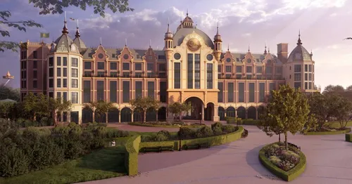 De bladerenstructuur van de perken benadrukt de visie en oorsprong van de Efteling als natuurpark.