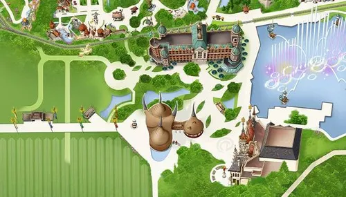 Op de plattegrond van de Efteling is het toekomstige Eiland van de vijf Zintuigen alvast te zien.