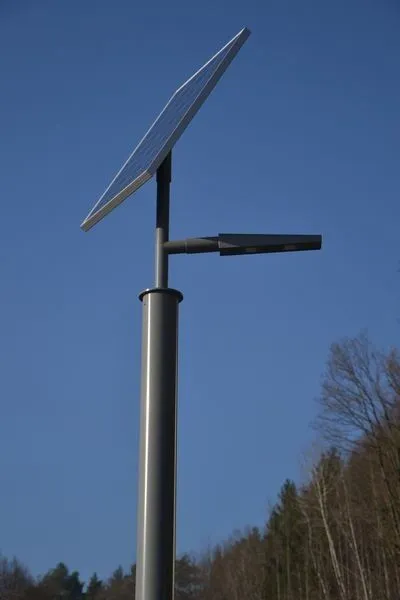 Lichtmast met zonne-energie