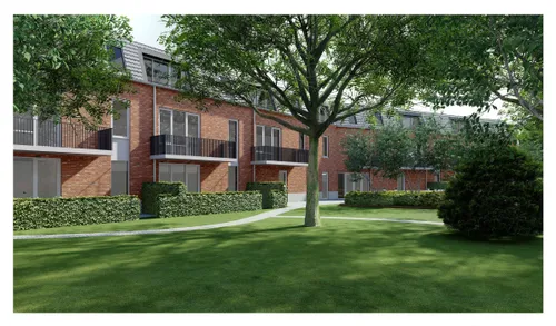 Impressie vooraanzicht seniorenwoningen Volkel