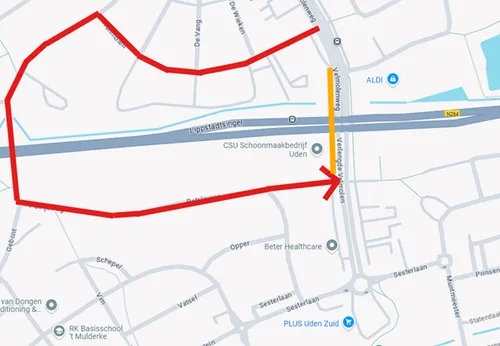 Bron kaart: Google Maps