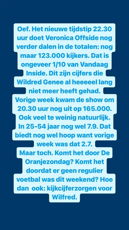 kijkcijfers veronica offside