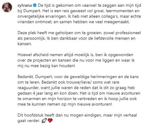 sylvana dumpert afscheid