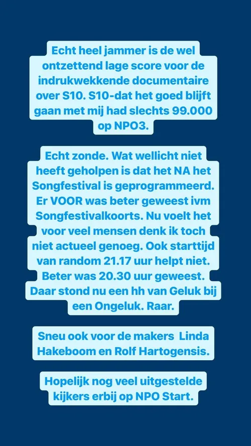 documentaire s10 blijkt enorme kijkcijferflop na fout