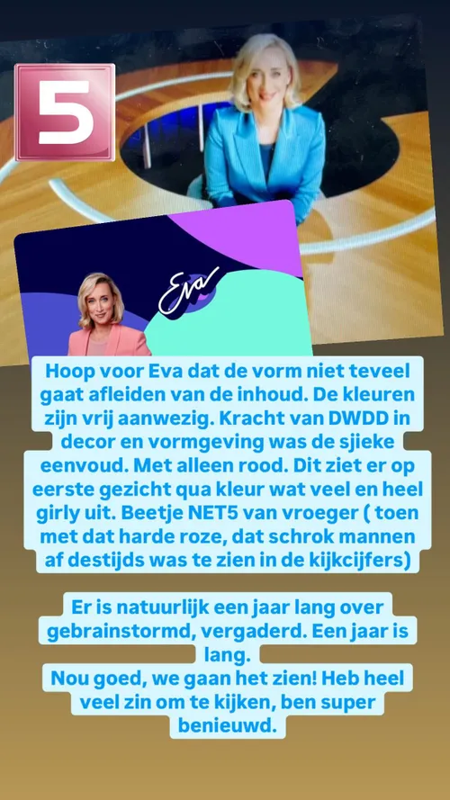 eva jinek komt met nieuwe talkshow en tina nijkamp vertelt ons alles