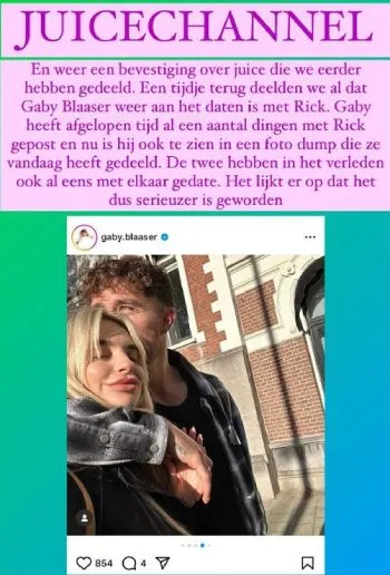 Hier blijken Gaby Blaaser en Rick de Veth toch weer samen te zijn!
