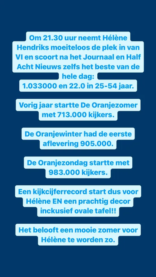 het recordbrekende kijkcijfergeheim achter de oranjezomer met helene hendriks