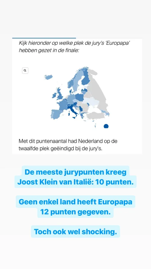 joost klein eurovisie songfestival uitslag