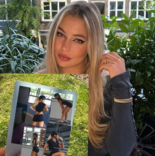 jutta leerdam laat haar geweldige kanonnen zien in kleinste broekje