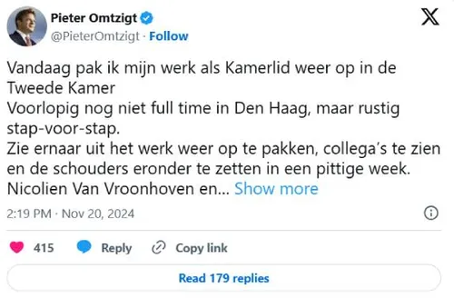 pieter omtzigt terug in de 2e kamer