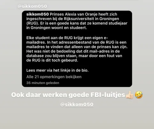 studiekeuze prinses alexia uitgelekt groningse studenten likken hun vingers nu al