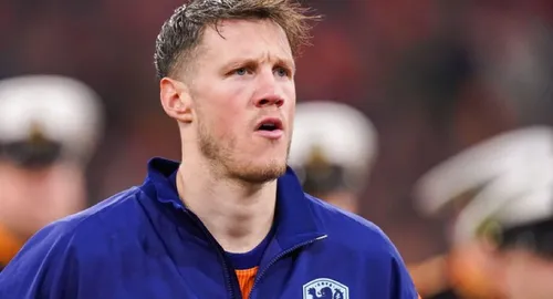 Wout Weghorst voor de wedstrijd van Oranje