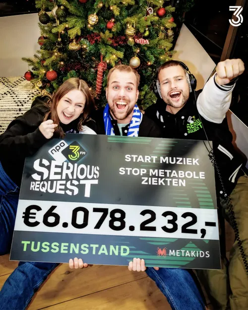 Meer dan 6 miljoen opgehaald door Serious Request