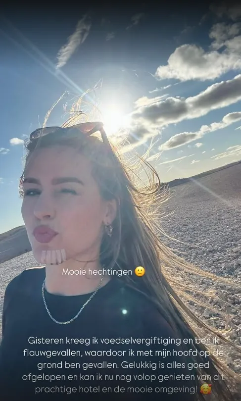 Robin groot Instagram story over hoofdwond