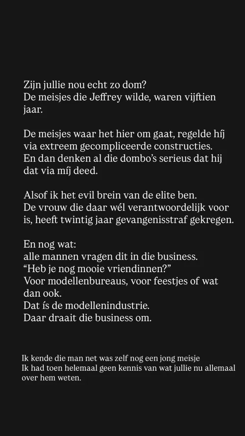 Instagram story Sylvia Geersen