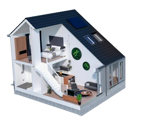 artist impressie doorsnede rijwoning keldonk