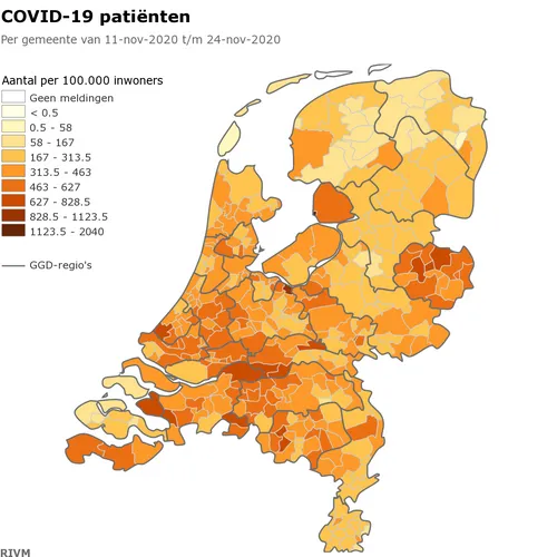 covid 19 patic3abnten per gemeente van 11 nov 2020 t m 24 nov 2020