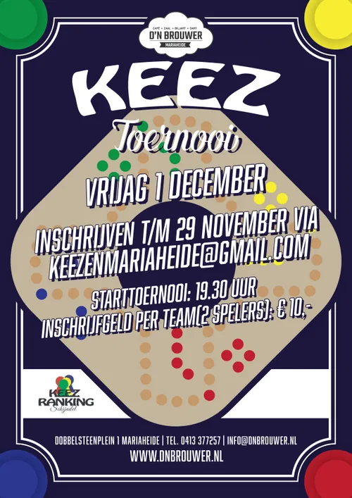 keez toernooi 1 december