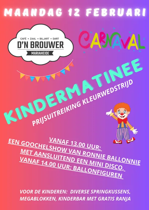 maandag 12 februari kindermatinee