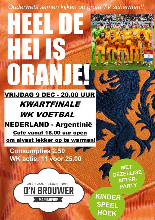 oranje brouwer kwartfinale