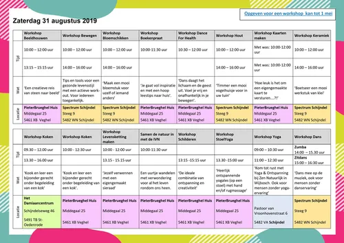 programma zondag 12 mei 2019