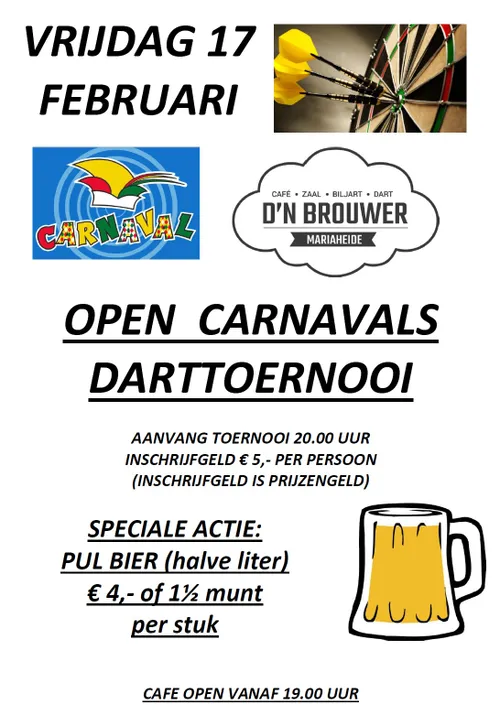 vrijdag 17 februari darttoernooi