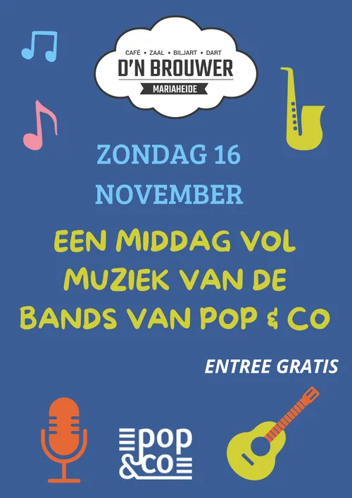 Zondag 16 november Pop &amp; Co
