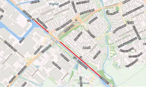 indicatie locatie geluidsvangrail veghel