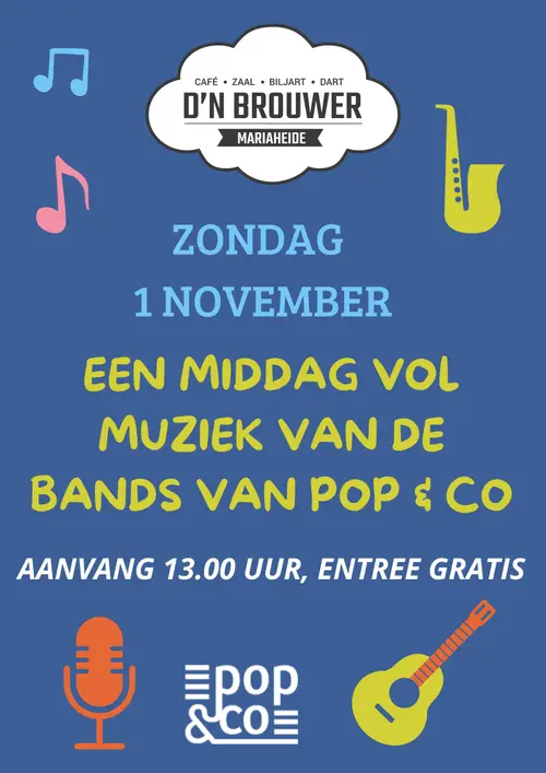 zondag 1 november Pop &amp; Co