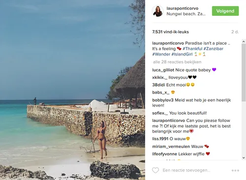 laura ponticorvo instagram voorjaarsvakantie