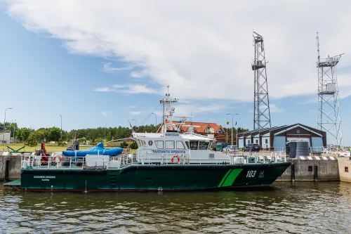Pakrančių apsaugos laivas / R. Tenio nuotr.