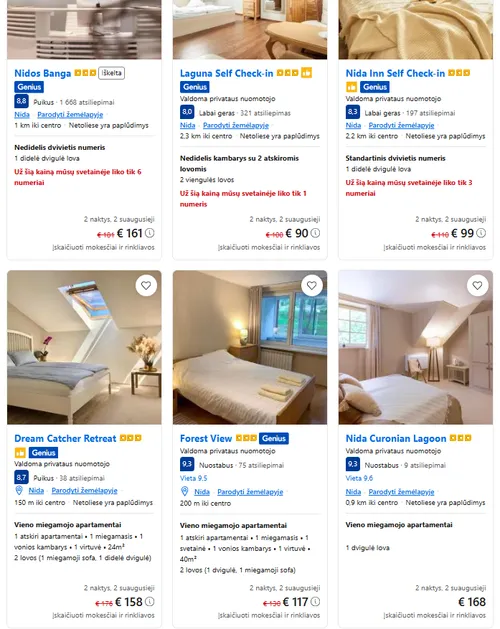 Apgyvendinimas Nidoje / „Booking“ nuotr.