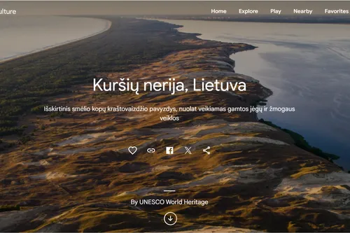 Kuršių Nerija oficialioje UNESCO kolekcijoje „Google Arts &amp; Culture“ platformoje / ekrano nuotr.